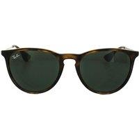 Ray-Ban Women's Round Tortoise & Gunmetal Green Erika 4171 Sunglasses in Brown