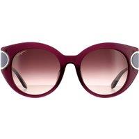 Salvatore Ferragamo Women's Cat Eye Violet Brown Wine Gradient Sunglasses in Purple