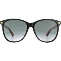 Gucci Women's Square Black Brown Grey Gradient Sunglasses