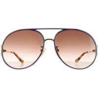 Chloe Women's Aviator Gold Blue Brown Gradient CH0145S Sunglasses