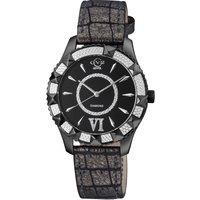 Venice Black MOP Dial Black Leather Strap Swiss Quartz Watch