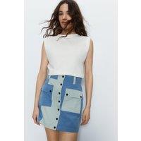 Colour Block Utility Mini Skirt