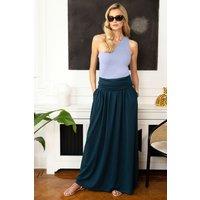 Hot Squash Women's Roll Top Maxi Skirt in Teal | Size: 22