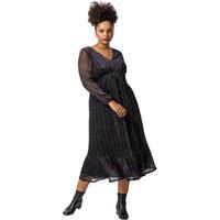 Curve Metallic Plisse Frill Hem Dress