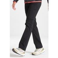 Craghoppers Women's 'Kiwi Pro II Convertible' Regular Fit Hiking Trousers in Black | Size: 12R