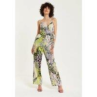 Liquorish Women's Multicolour Abstract Print Jumpsuit | Size: 16