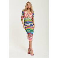 Liquorish Women's Rainbow Knot Front Midi Dress | Size: 10