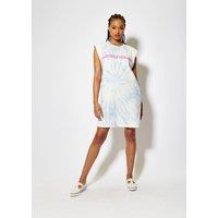 House of Holland Women's Blue Tie-Dye Sleeveless Tunic Dress | Size: Large