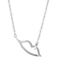 ANCHOR & CREW Women's Kissing Lips Link Paradise Silver Necklace Pendant | Size: 16 inches