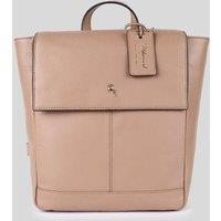 Ashwood Leather Women's 'Lussuria Venezia' Real Leather Flapover Backpack in Beige