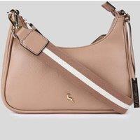 Ashwood Leather Women's 'Bella Toscana' Real Leather Crossbody Bag with Webbing Strap in Beige