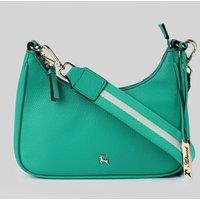 Ashwood Leather Women's 'Bella Toscana' Real Leather Crossbody Bag with Webbing Strap in Bottle Green