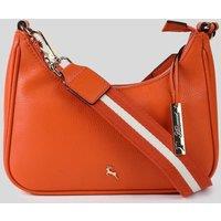 Ashwood Leather Women's 'Bella Toscana' Real Leather Crossbody Bag with Webbing Strap in Orange