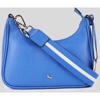 Ashwood Leather Women's 'Bella Toscana' Real Leather Crossbody Bag with Webbing Strap in Blue