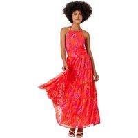 Roman Women's Paisley Print Halter Neck Maxi Dress in Pink | Size: 20