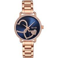 Madison 5577 38mm Crystal Studded Watch with Heart Shaped Accents