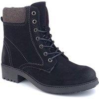 Frank James Women's Warwick Suede Leather Lace Up Boots in Black | Size: 5