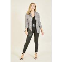 Yumi Women's Silver Sequin Blazer With Pockets | Size: 10