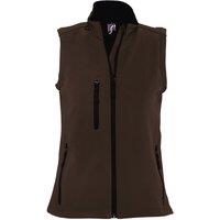SOL'S Women's Rallye Soft Shell Bodywarmer Jacket in Chocolate | Size: 2XL