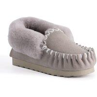 Aus Wooli Australia Women's Hand Stitched Sheepskin Moccasin in Light Grey | Size: 8