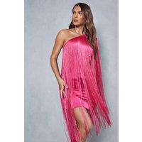 Fringed Tassle One Shoulder Mini Dress