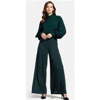Hot Squash Women's Wideleg Jumpsuit with Blouson Sleeve in Green | Size: 18