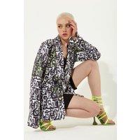 House of Holland Women's Abstract Print Oversized Blazer | Size: 14