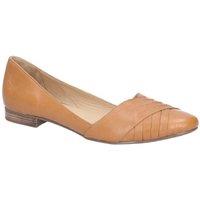 Hush Puppies Women's 'Marley Ballerina' Leather Ballerina Shoes in Tan | Size: 3