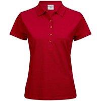 TEE JAYS Women's Luxury Stretch Short Sleeve Polo Shirt in Dark Red | Size: Small