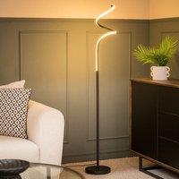 ValueLights Infinity Matte Black Spiral Integrated LED Floor Lamp