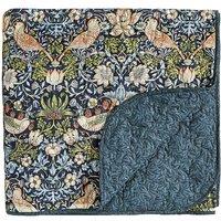 Morris & Co 'Strawberry Thief' Throw 265X260cm in Indigo | Size: 265X260 cm