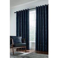 Helena Springfield 'Roma' Woven Lined Curtains in Dark Navy | Size: 167 cm width x 183 cm drop