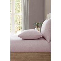 Lazy Linen 'Pure Washed Linen' Fitted Sheet in Pink | Size: Double