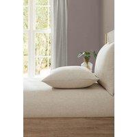 Lazy Linen 'Pure Washed Linen' Fitted Sheet in Beige | Size: Super King