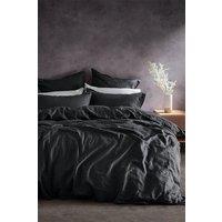 Lazy Linen 'Pure Washed Linen' Duvet Cover in Charcoal | Size: King
