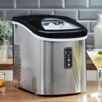 Cooks Professional Ice Maker Machine with Scoop & 2.2L Tank - Makes 14KG Per Day in Metallic Silver