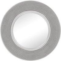 nielsen Abraham Round Textured Decorative Silver Mirror 80 cm
