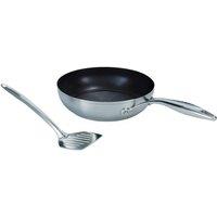 Circulon Frying Pan in Stainless Steel with Slotted Turner - Non Stick - 24 cm in Silver