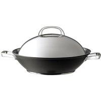 Circulon Covered Wok with Sturdy Lid Dishwasher Safe Kitchen Cookware - 36 cm in Black