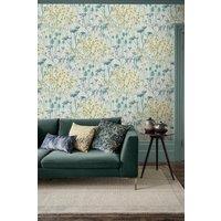 Clarissa Hulse Summer Border Floral Wallpaper in Green