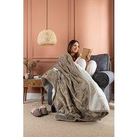 Slumberdown Cosy & Snug Sherpa Fleece Electric Blanket Heated Throw in Brown