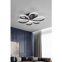74W Modern Black Acrylic Petal LED Semi Ceiling Light