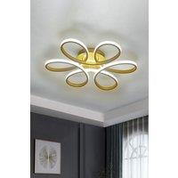 74W Modern Gold Acrylic Petal LED Semi Ceiling Light