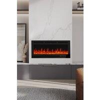 Living and Home 40 Inch Recessed & Wall Mounted Electric Fireplace with Remote in Black