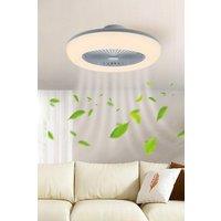 Living and Home Round Acrylic Ceiling Fan with LED Light in Grey