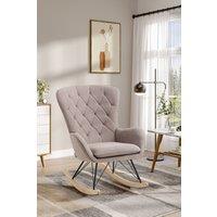 Modern Terry Cloth Diamond Check Tufted Rocking Chair