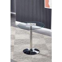Living and Home Round Clear Glass Top Dining Table