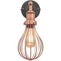 Brooklyn Balloon Cage Wall Light, 6 Inch, Copper, Copper Holder