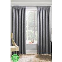 Enhanced Living Plain Thermal Room Darkening Energy Saving Tape Top Curtains For Living Rooms & Bedrooms in Grey | Size: 229 cm width x 183 cm drop