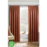 Enhanced Living Plain Thermal Room Darkening Energy Saving Tape Top Curtains For Living Rooms & Bedrooms in Orange | Size: 229 cm width x 229 cm drop